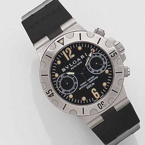 Bulgari. A stainless steel automatic chronograph wristwatch
