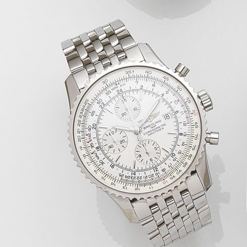Breitling. A stainless steel automatic calendar chronograph bracelet watch