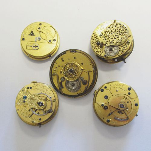 A lot of five pocket watch movements (AF)