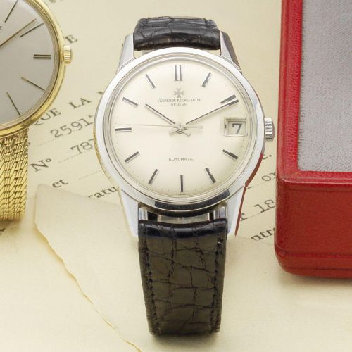 Vacheron Constantin. A stainless steel automatic calendar wristwatch