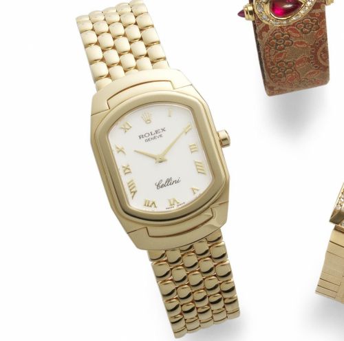 Rolex. A lady's 18ct gold quartz bracelet watch