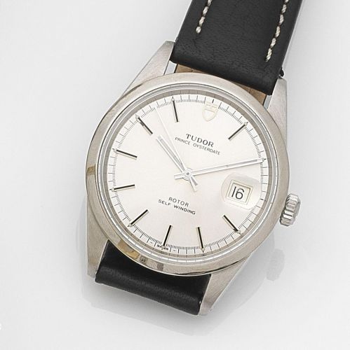 Tudor. A stainless steel automatic calendar wristwatch