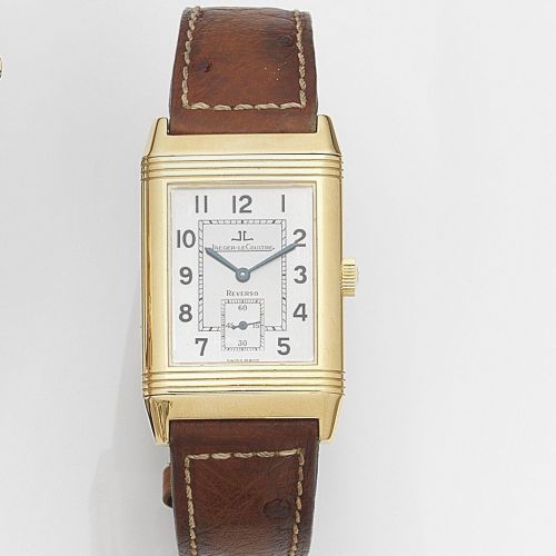 Jaeger-LeCoultre. An 18ct gold reversible manual wind wristwatch