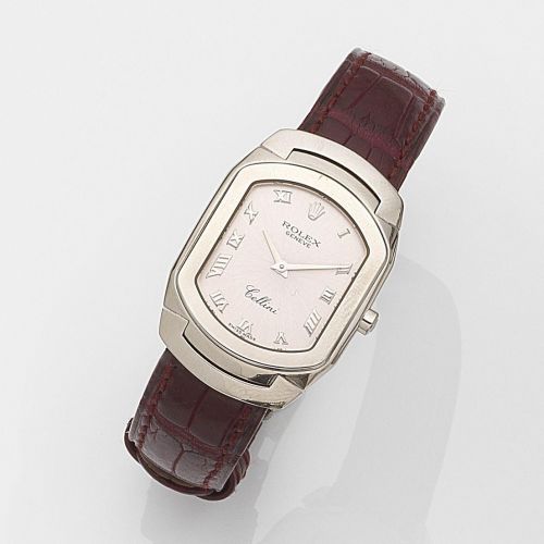 Rolex. A lady's 18ct white gold quartz wristwatch