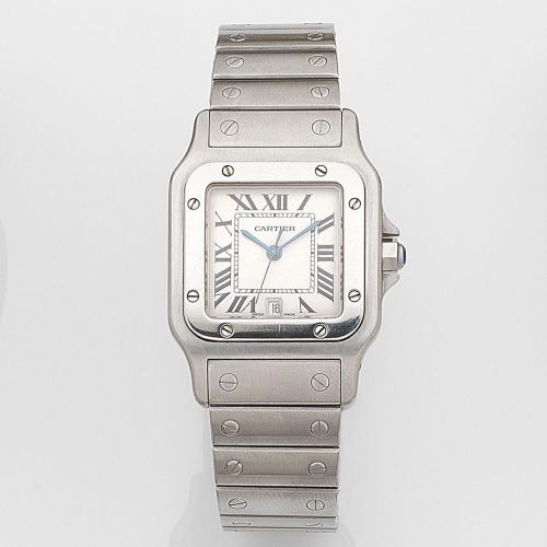 Cartier. A stainless steel quartz calendar bracelet watch