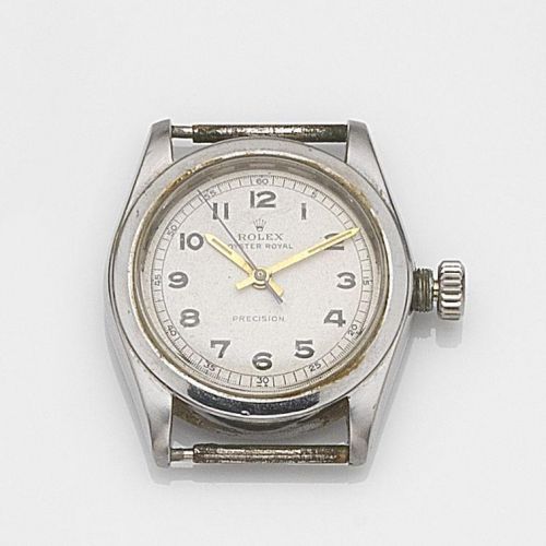 Rolex. A stainless steel manual wind watch head