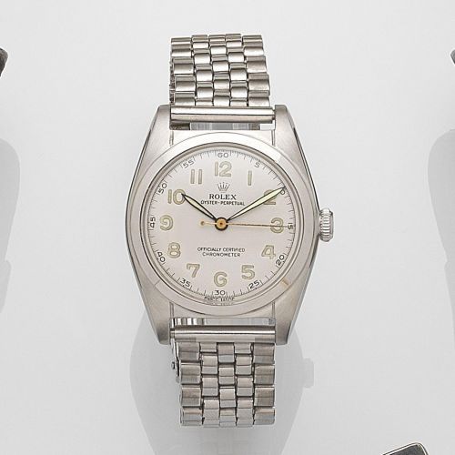 Rolex. A stainless steel automatic bubble back bracelet watch