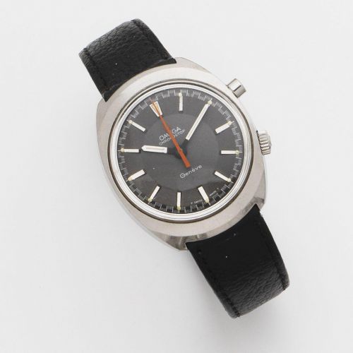 Omega. A stainless steel manual wind wristwatch