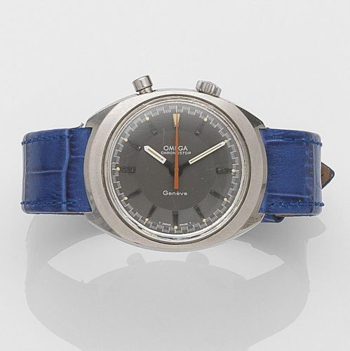 Omega. A stainless steel manual wind single button chronograph wristwatch