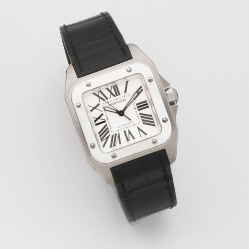 Cartier. A stainless steel automatic wristwatch