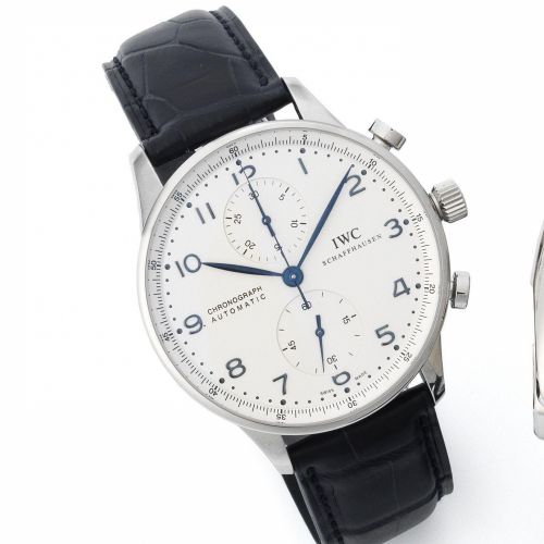 IWC. A fine stainless steel automatic chronograph wristwatch