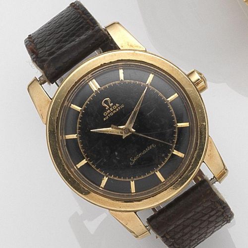 Omega. An 18ct gold automatic wristwatch