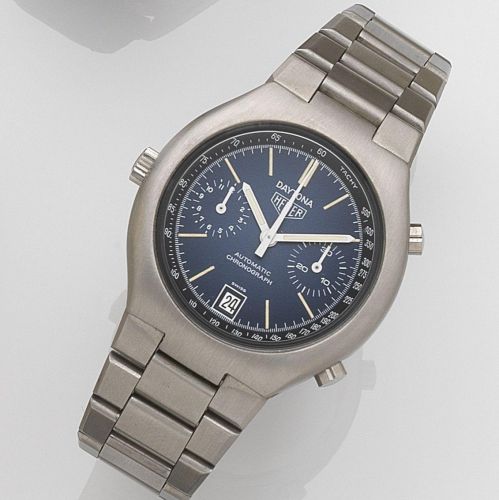 Heuer. A stainless steel automatic calendar chronograph bracelet watch