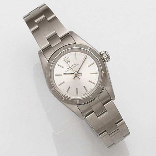 Rolex. A lady's stainless steel automatic bracelet watch