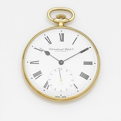 International Watch Company. An 18ct gold keyless wind open face pocket watch