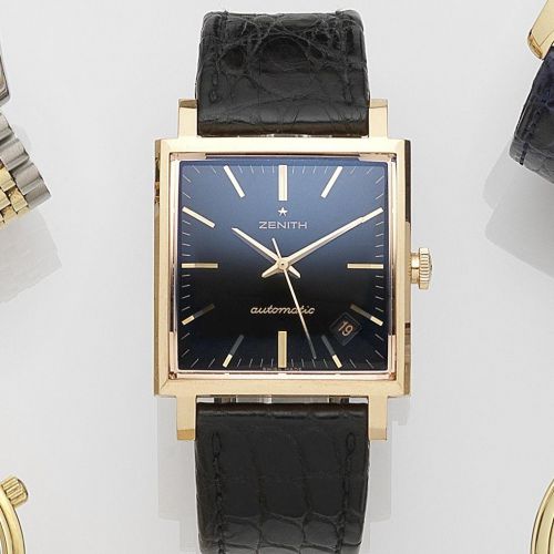 Zenith. An 18ct rose gold automatic calendar wristwatch