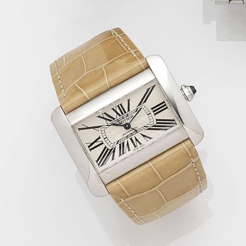 Cartier. A stainless steel automatic wristwatch
