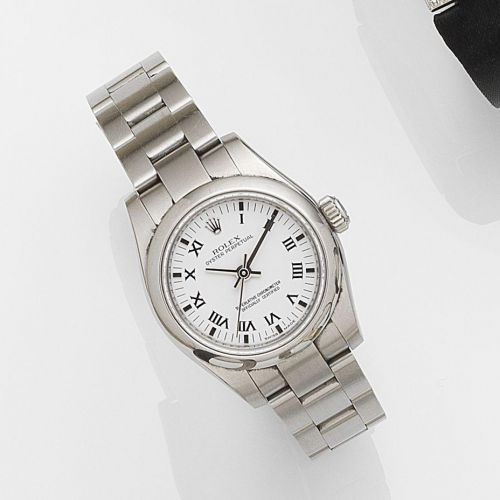 Rolex. A lady's stainless steel automatic bracelet watch