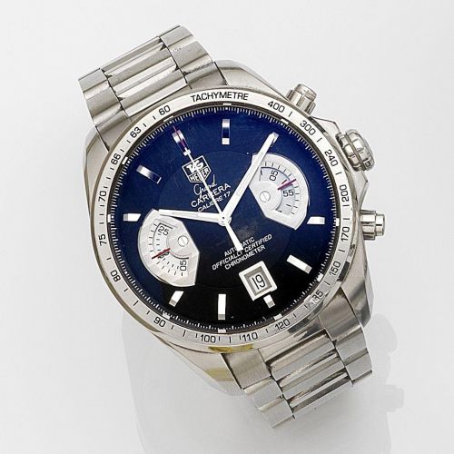 TAG Heuer. A stainless steel automatic calendar chronograph bracelet watch