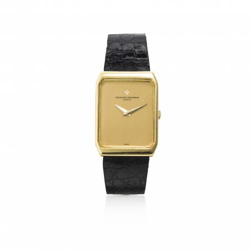 Vacheron Constantin. A fine 18K gold rectangular wristwatch