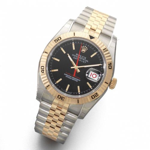 Rolex. A stainless steel and 18ct rose gold automatic calendar bracelet watch
