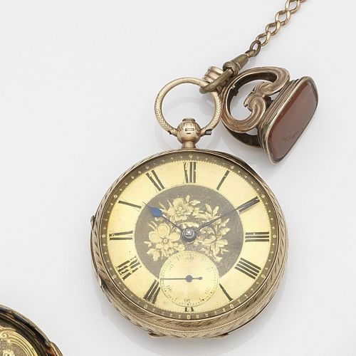 John Forrest, London. A 9K gold key wind open face pocket watch