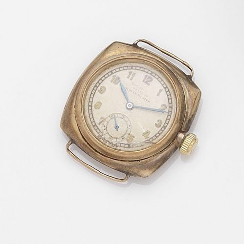 Rolex. A 9k gold manual wind watch head