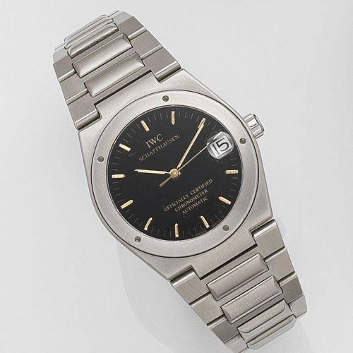IWC. A stainless steel automatic calendar bracelet watch