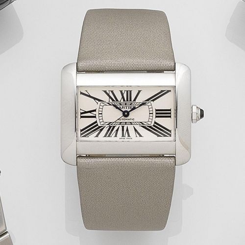 Cartier. A stainless steel automatic wristwatch