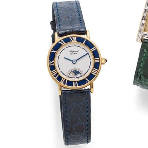 Chopard. An 18K gold quartz moon phase wristwatch