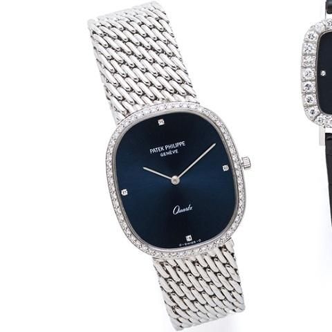 Patek Philippe. An 18K white gold quartz bracelet watch