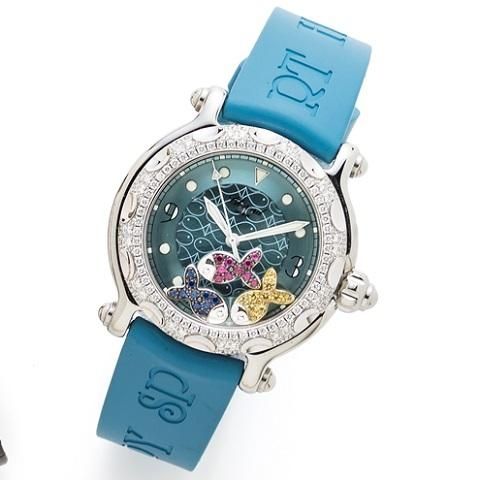 Chopard. A lady's stainless steel and diamond set quartz wristwatch with box