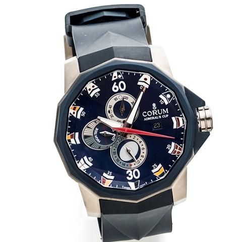 Corum. A titanium automatic calendar tidal indicator wristwatch with box and papers
