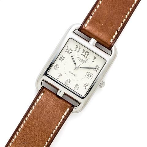 Hermes. A stainless steel automatic calendar wristwatch