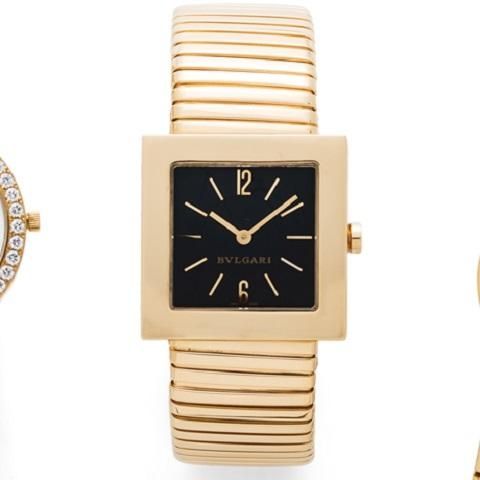 Bulgari. A lady's 18K gold quartz bracelet watch