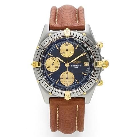Breitling. A stainless steel and 18K gold automatic calendar chronograph wristwatch