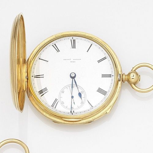 Grohe, Wigmore Street, Cavendish Square, London. An 18K gold key wind minute repeating full hunter pocket watch