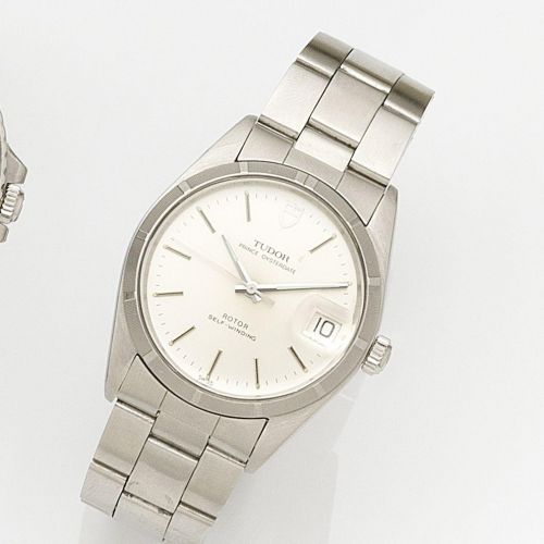 Tudor. A stainless steel automatic calendar bracelet watch