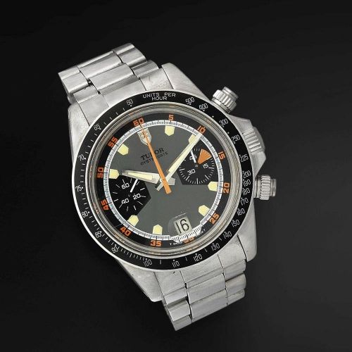 Tudor. A stainless steel manual wind calendar chronograph bracelet watch