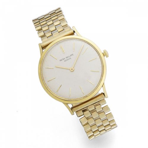 Patek Philippe. An 18K gold manual wind bracelet watch