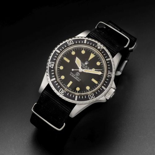 Rolex. A rare stainless steel automatic military issue wristwatch