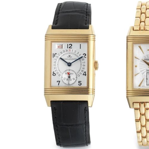 Jaeger-LeCoultre. An 18K rose gold manual wind reversible calendar wristwatch