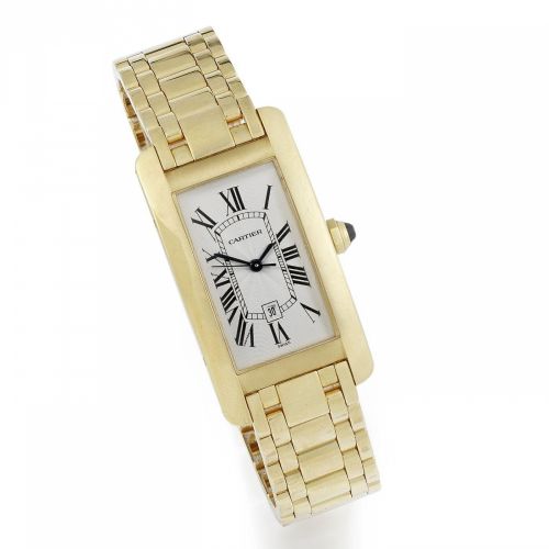 Cartier. An 18K gold automatic calendar bracelet watch