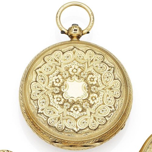 John Forrest. An 18K gold key wind open face pocket watch