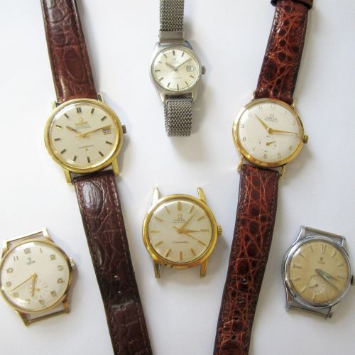 A lot of twelve watches including Omega, Rolex and Tudor (AF)