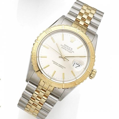 Rolex. A stainless steel and gold automatic calendar bracelet watch