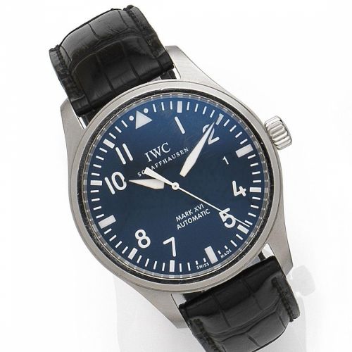 IWC. A stainless steel automatic calendar wristwatch