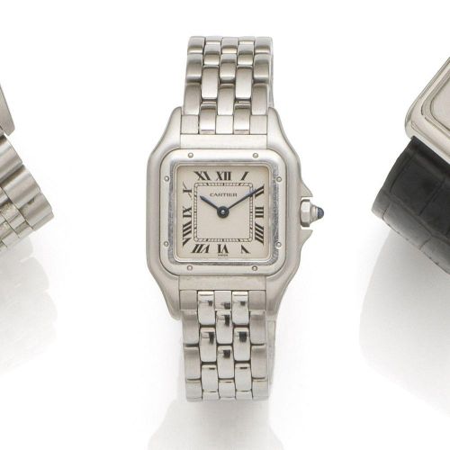 Cartier. A lady's stainless steel quartz bracelet watch
