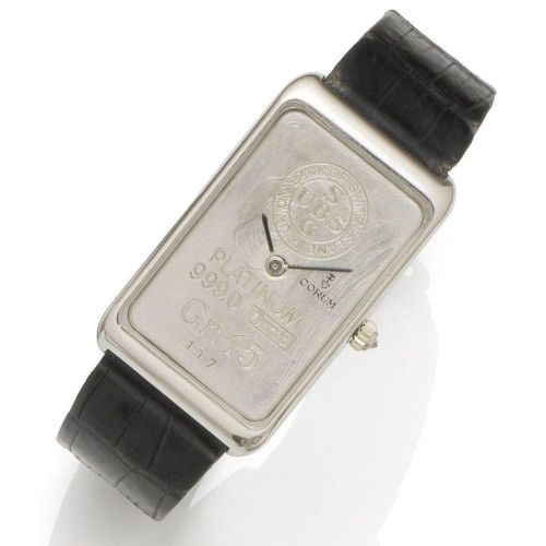 Corum. A platinum manual wind ingot wristwatch