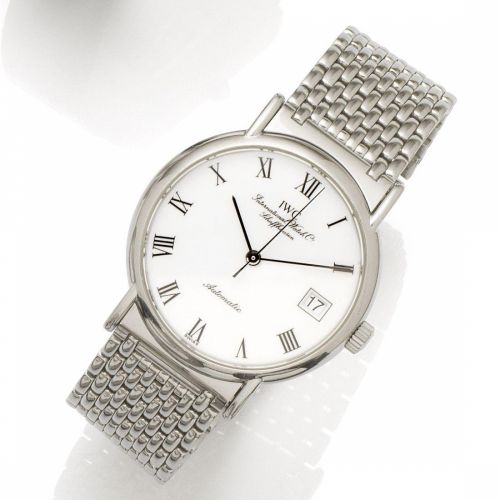 IWC. A stainless steel automatic calendar bracelet watch